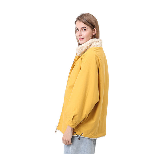 Damen Kuschelige und warme Outdoorjacke mit hohem Kragen EB