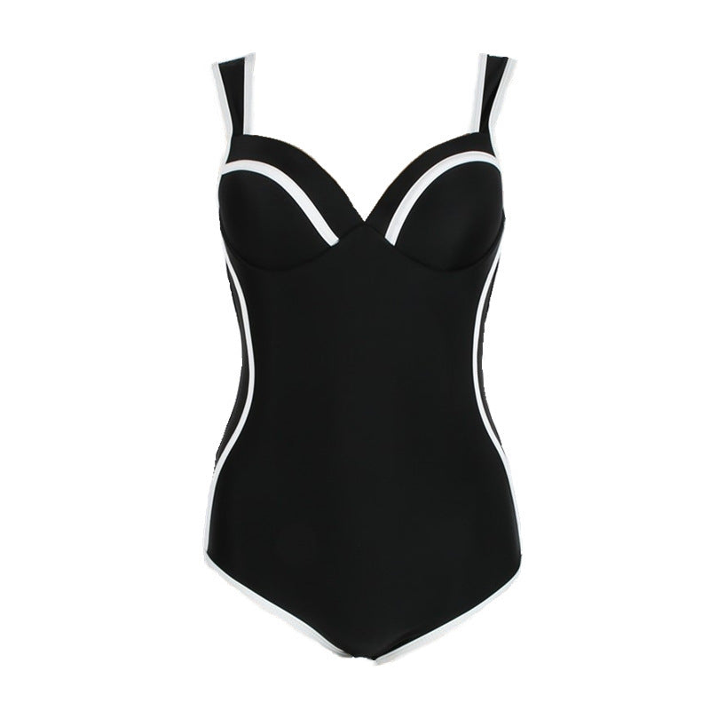Damen Sportlicher Einteiler Badeanzug mit elegantem Detail EB