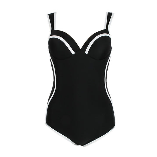Damen Sportlicher Einteiler Badeanzug mit elegantem Detail EB