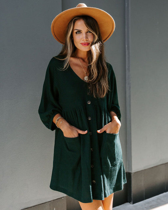 Damen Knopfkleid mit Taschen und lässigem Schnitt EB
