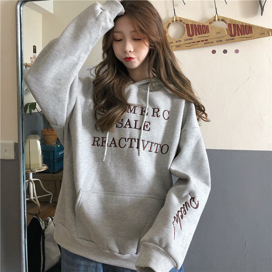 Damen Hoodies mit großem Logo und praktischer Kängurutaschen Design EB