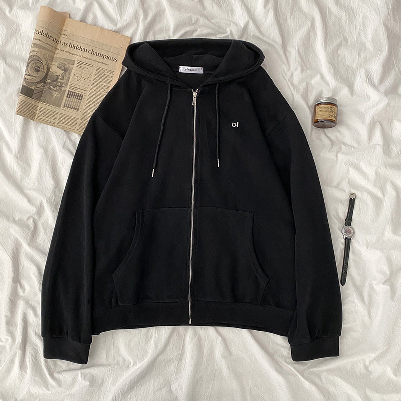 Damen lässiger Kapuzenpullover mit durchgehendem Reißverschluss und praktischen Eingrifftaschen EB