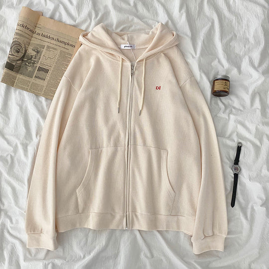 Damen lässiger Kapuzenpullover mit durchgehendem Reißverschluss und praktischen Eingrifftaschen EB