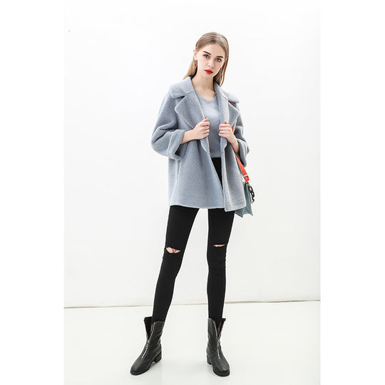 Damen Modische Manteljacke im Oversized-Stil EB