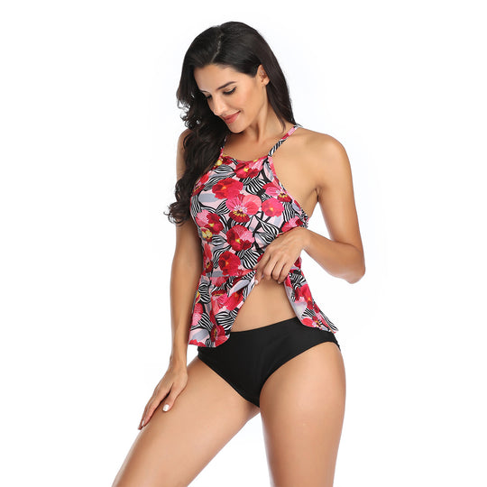 Damen Tankini-Set mit leicht ausgestelltem Oberteil und bequemen Höschen EB