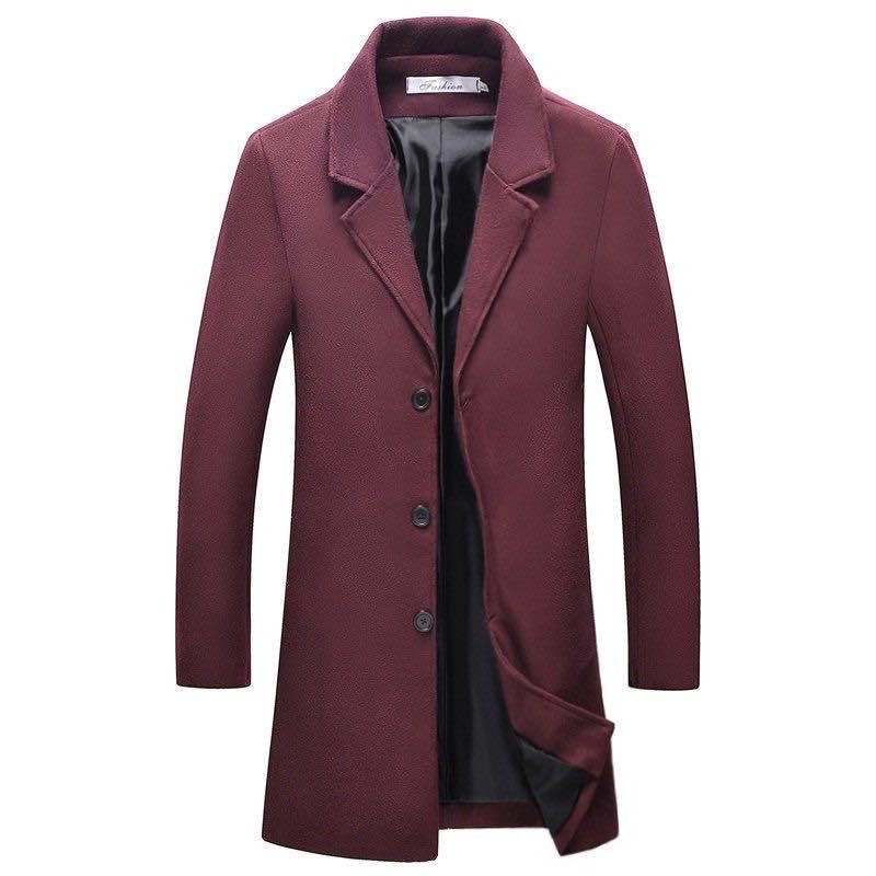 Herren nan schlanker Kurzmantel mit Stehkragen und eleganter Knopfleiste EB
