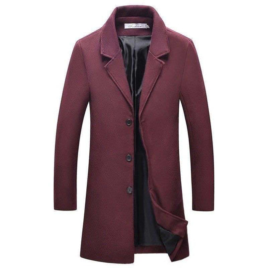 Herren nan schlanker Kurzmantel mit Stehkragen und eleganter Knopfleiste EB