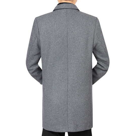 Herren Eleganter taillierter Wollmix-Mantel mit Notch-Revers und Zweiknopfverschluss EB