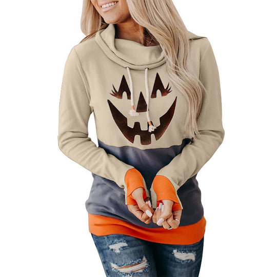 Damen Casual Kürbis Grafik Hoodie Heidi-Mode