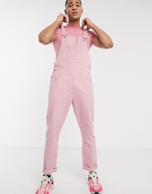EB Herren Denim-Latzhose mit Taschen und verstellbaren Trägern