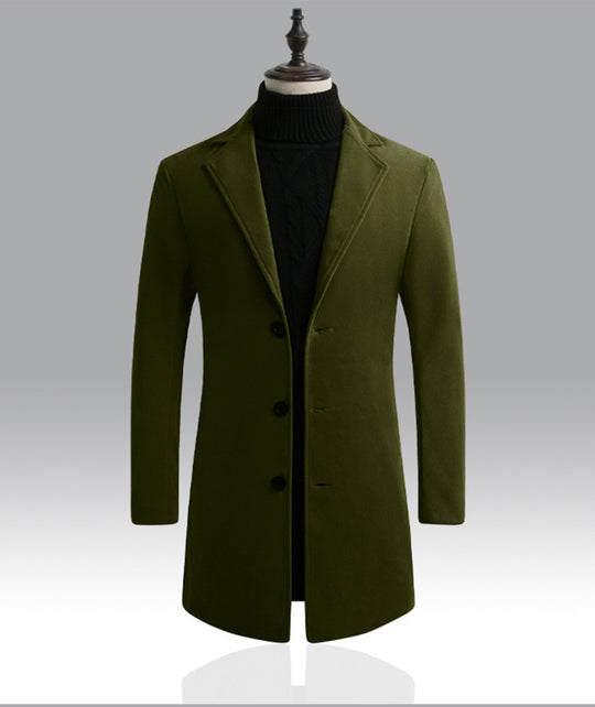 Herren nan schlanker Kurzmantel mit Stehkragen und eleganter Knopfleiste EB