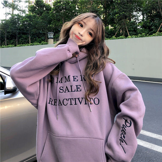 Damen Hoodies mit großem Logo und praktischer Kängurutaschen Design EB