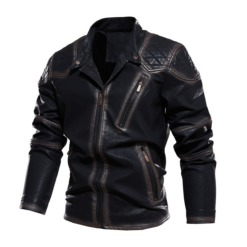 Herren Bikerjacke aus Kunstleder EB