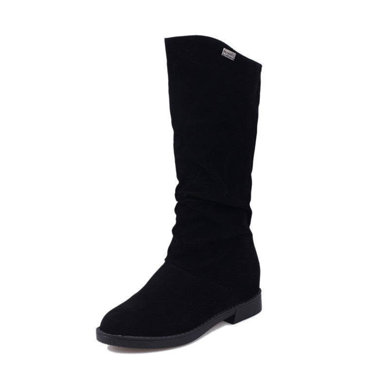 Damen Elegante und gemütliche Stiefel aus weichem Veloursleder EB