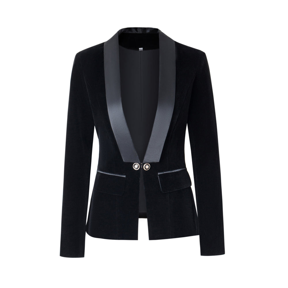 Damen Blazerjacke mit glänzenden Akzenten und strukturiertem Schnitt EB