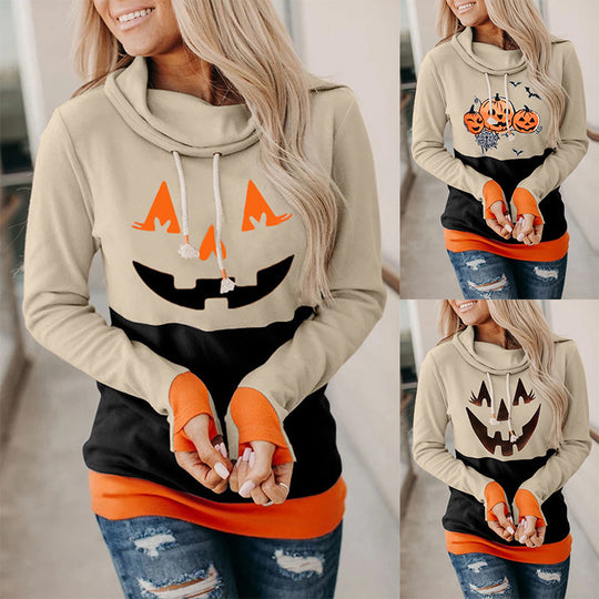 Damen Casual Kürbis Grafik Hoodie Heidi-Mode