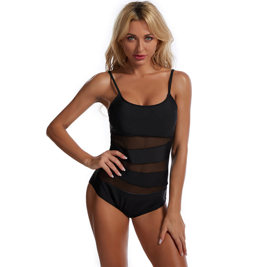Damen Schwimmanzug mit transparenten Einsätzen und figurformendem Schnitt EB