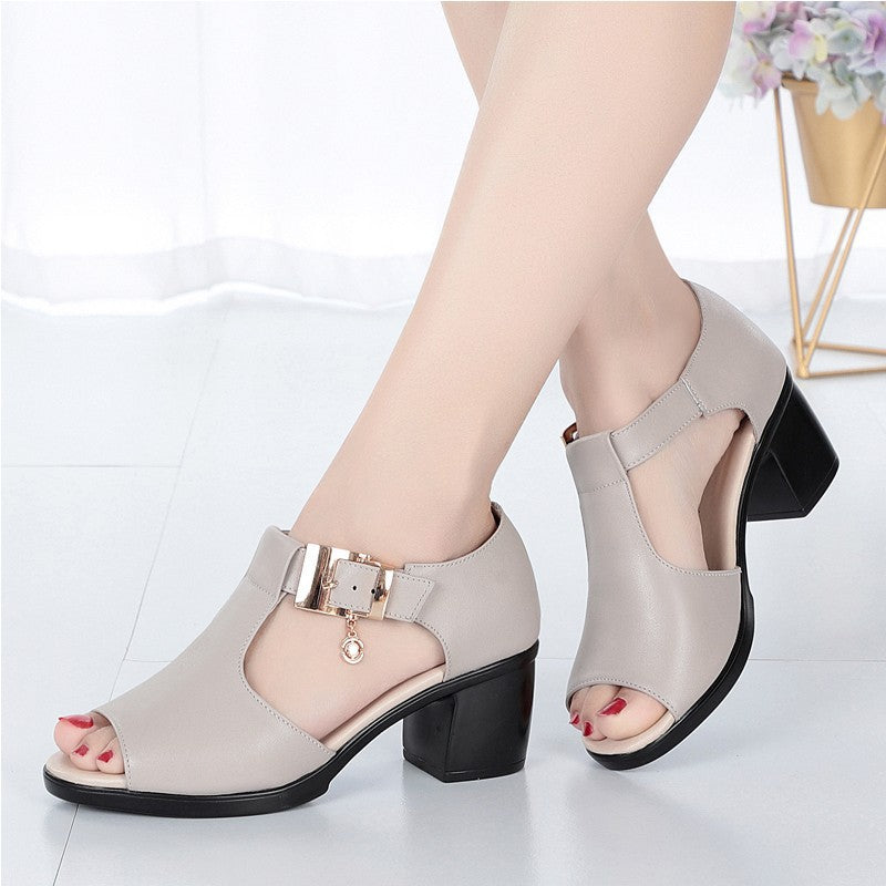 Damen Offene High Heels mit modischem Riemenverschluss und elegantem Design EB