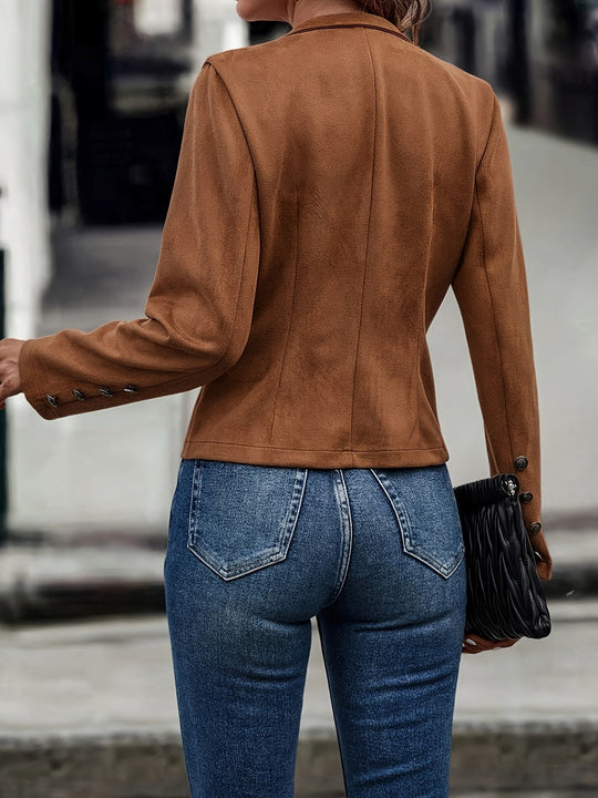 EB | Militärisch Inspirierte Blazer mit Knopfdetails Polyester Stilvoll und Scharf