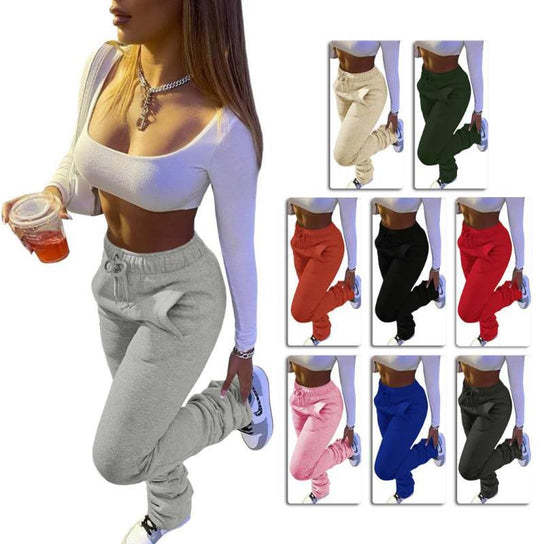 Damen lässige Sporthose mit elastischem Bund und praktischen Seitentaschen EB