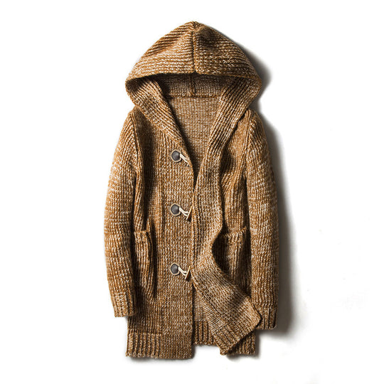 Damen Strickjacke mit Kapuze und großen Taschen EB