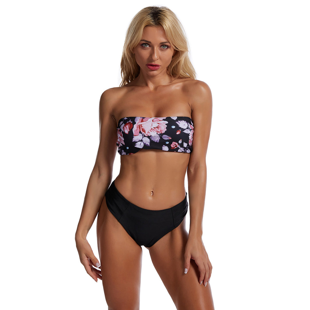 Damen Bandeau-Bikini mit modernem Schlangenmotiv EB