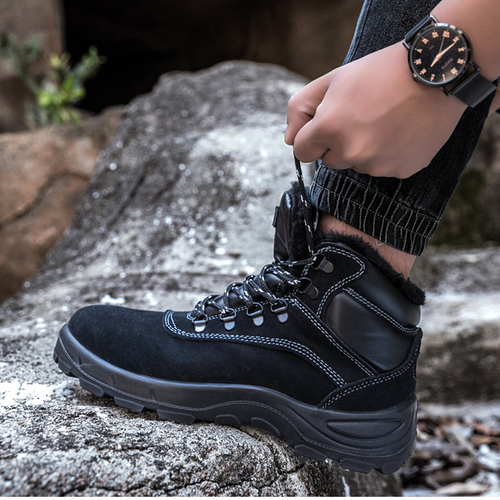 Wasserdicht Arbeitsschuhe Stahlkappe Schutzschuhe Warm Gefüttert Sicherheitsstiefel EB
