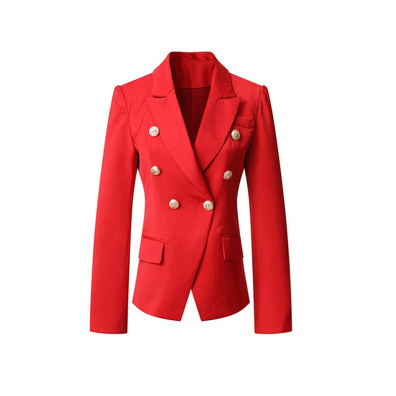 Damen Elegante Doppelreihige Blazerjacke mit goldenen Knöpfen EB