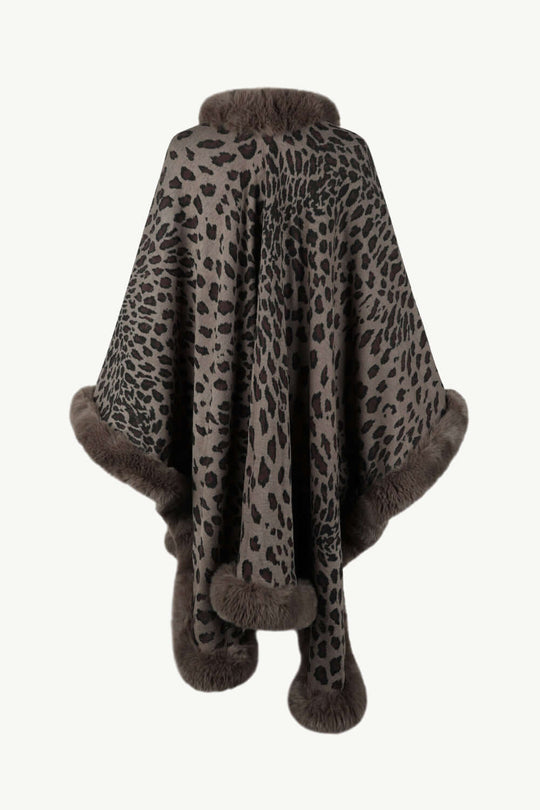 EB | Leopardenmuster Offenes Poncho