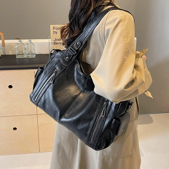 EB | Stilvolle Lederhandtasche Mit Reißverschluss