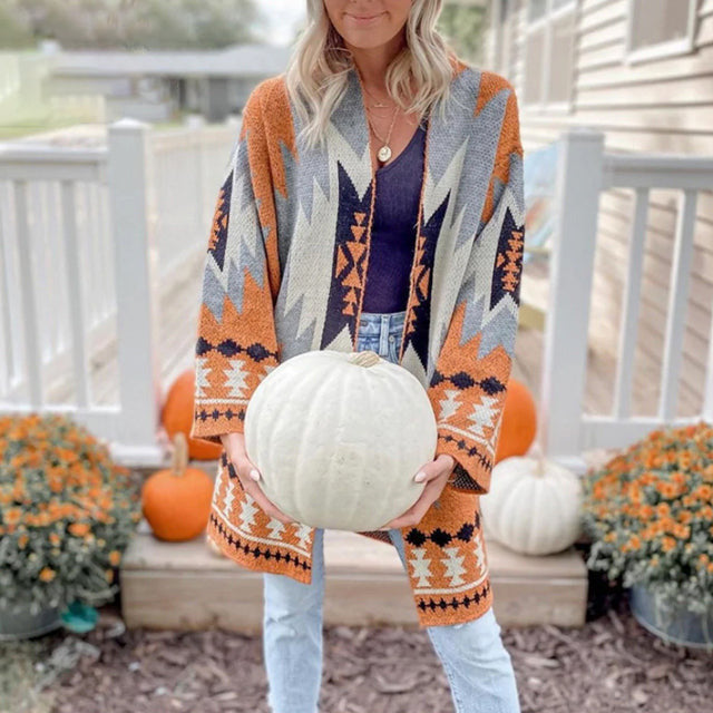 EB | Strickjacke mit Geometrischem Print