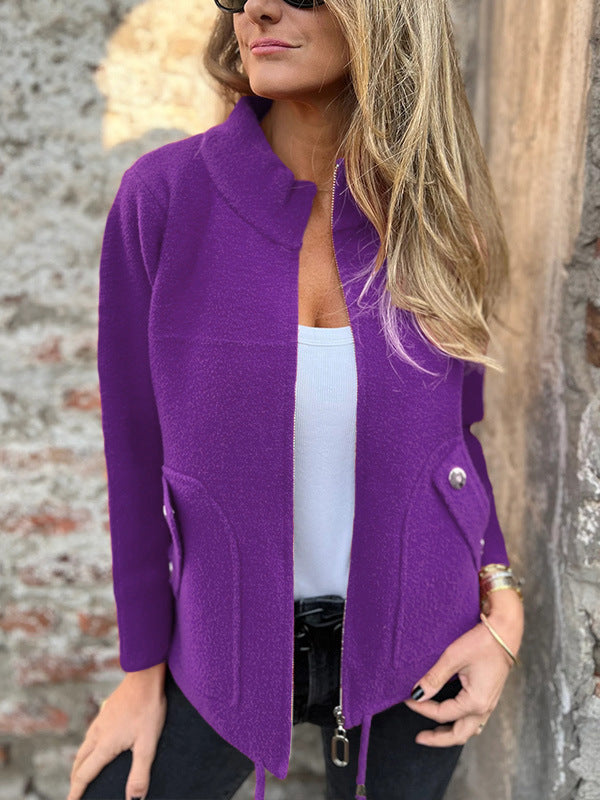 EB | Fleecejacke mit strukturiertem Stehkragen