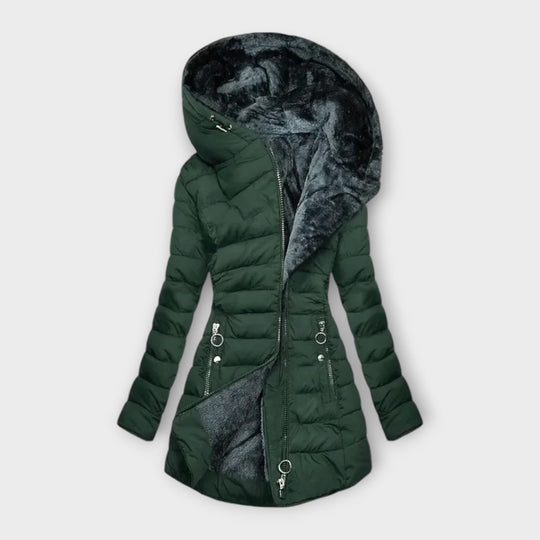 EB | Damen Lange Winterjacke mit Luxus Fellfutter