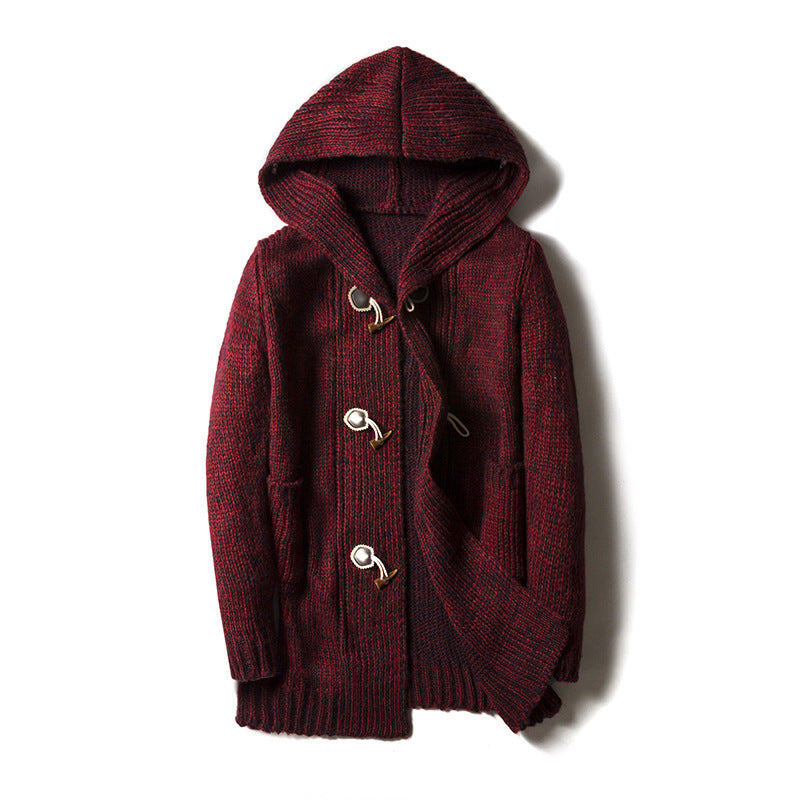 Damen Strickjacke mit Kapuze und großen Taschen EB