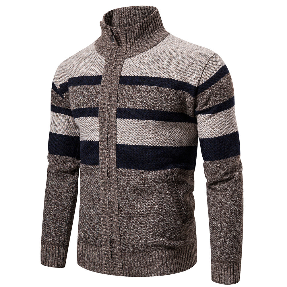 Herren Strickjacke mit modernem Stehkragen EB