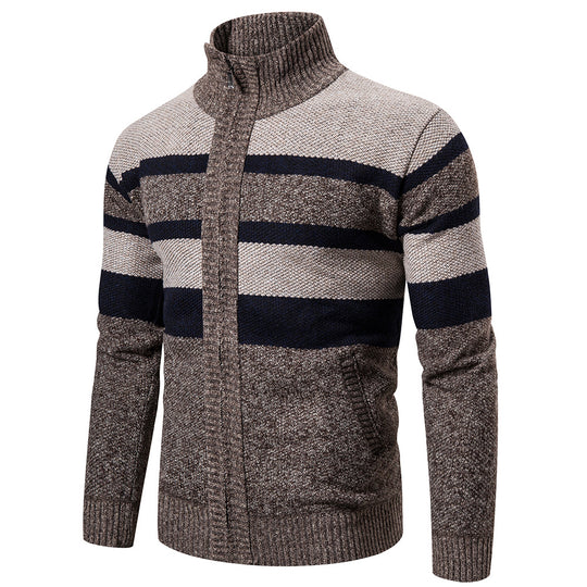 Herren Strickjacke mit modernem Stehkragen EB