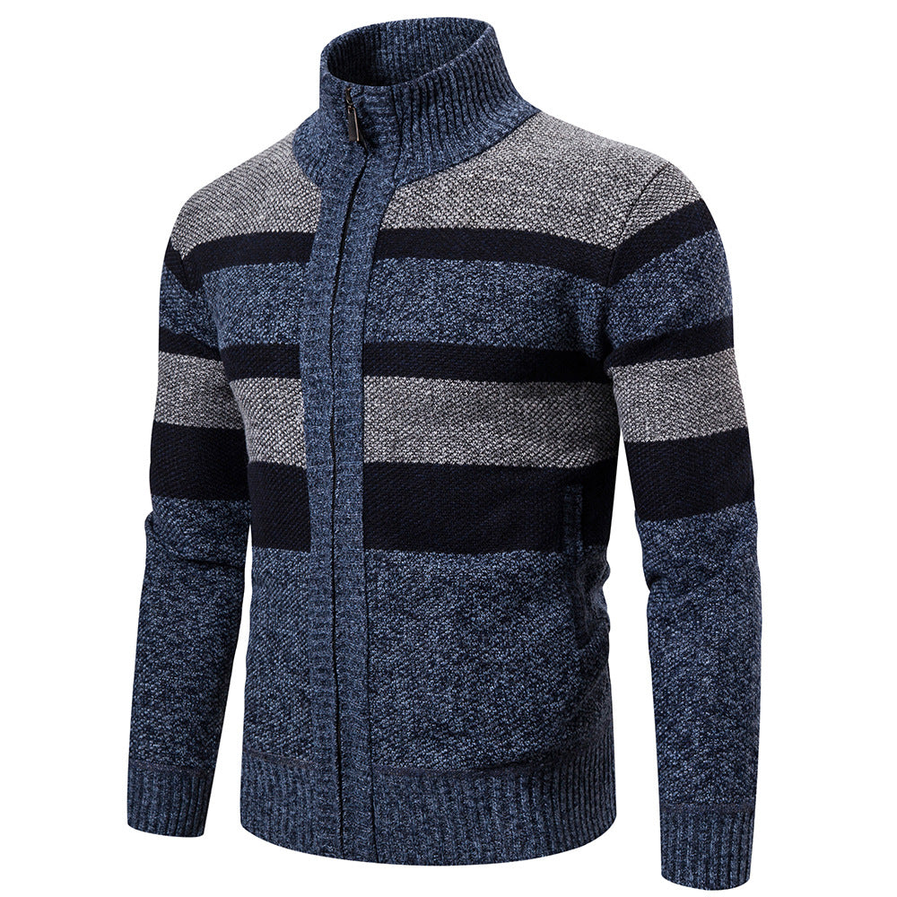 Herren Strickjacke mit modernem Stehkragen EB
