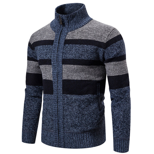 Herren Strickjacke mit modernem Stehkragen EB