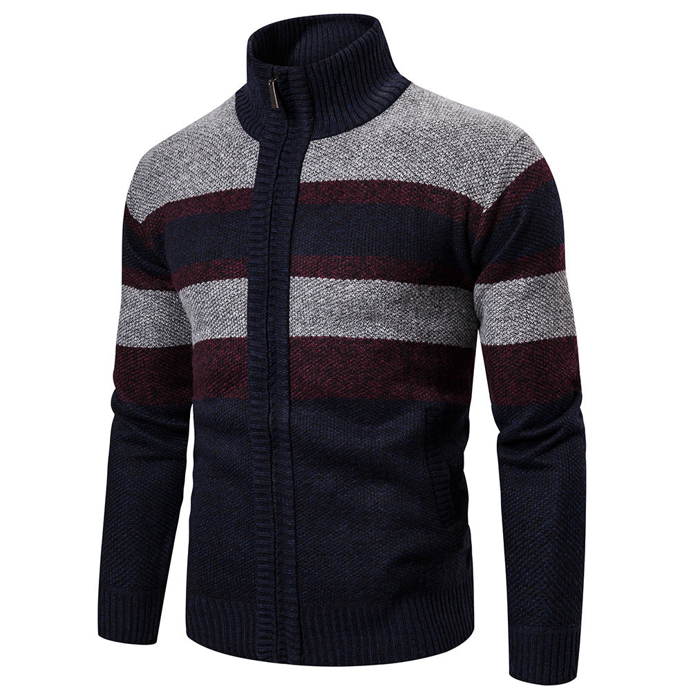 Herren Strickjacke mit modernem Stehkragen EB