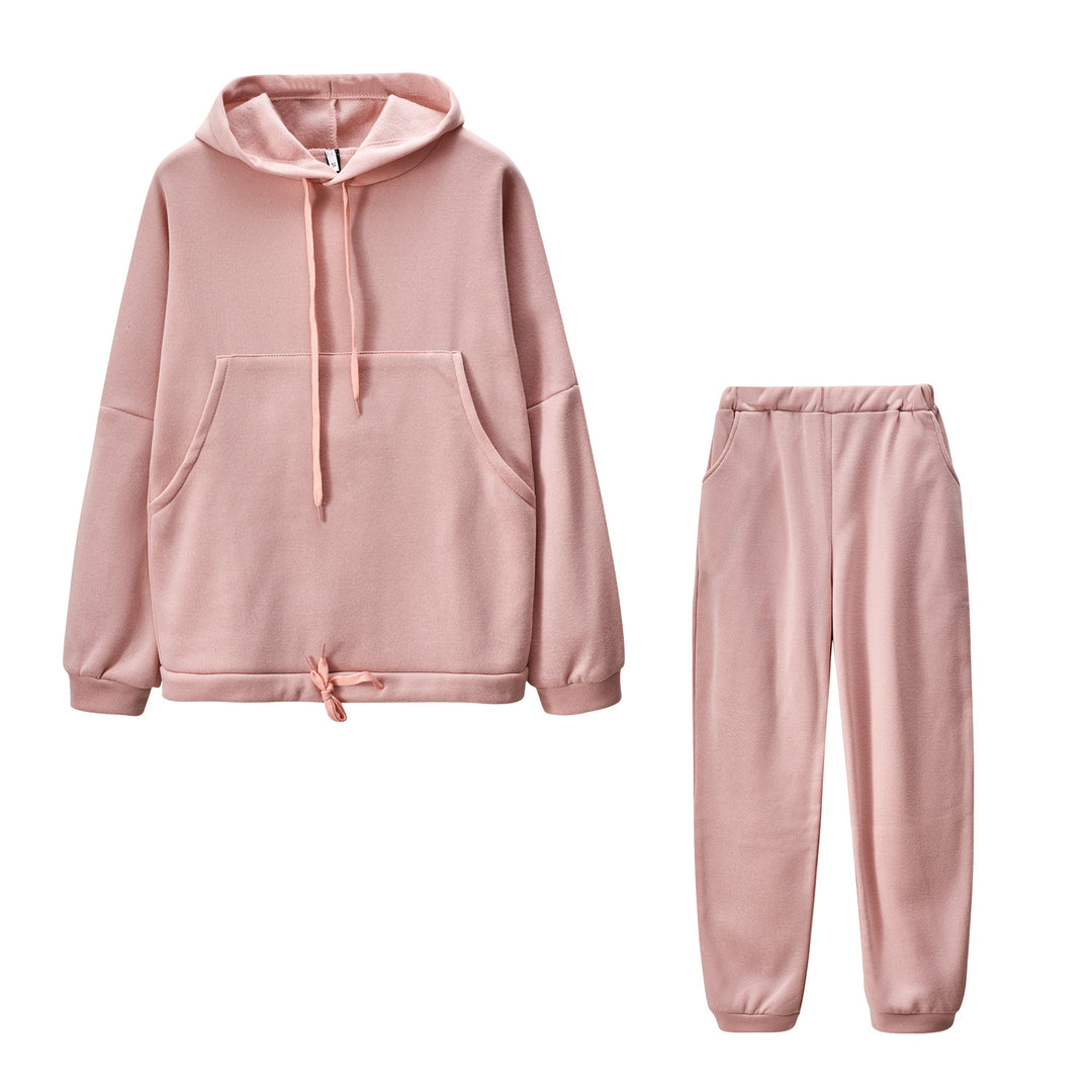 Damen lässiges Set mit Kapuzensweatshirt und bequemen Jogginghosen EB