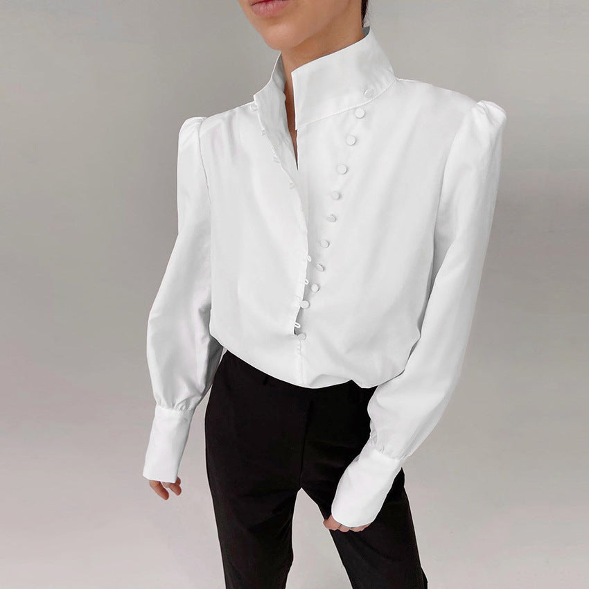 EB | Viktorianisch Inspirierte Bluse mit Hohem Kragen