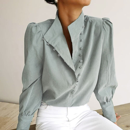 EB | Viktorianisch Inspirierte Bluse mit Hohem Kragen