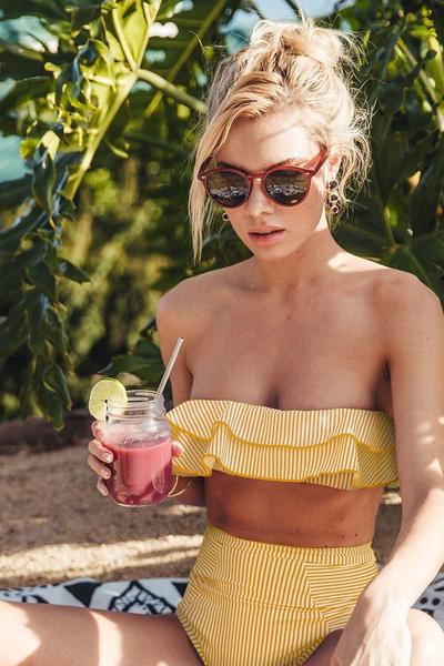 Damen Bandeau-Bikini mit modischen Rüschendetails EB