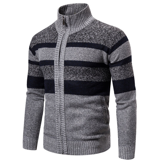 Herren Strickjacke mit modernem Stehkragen EB