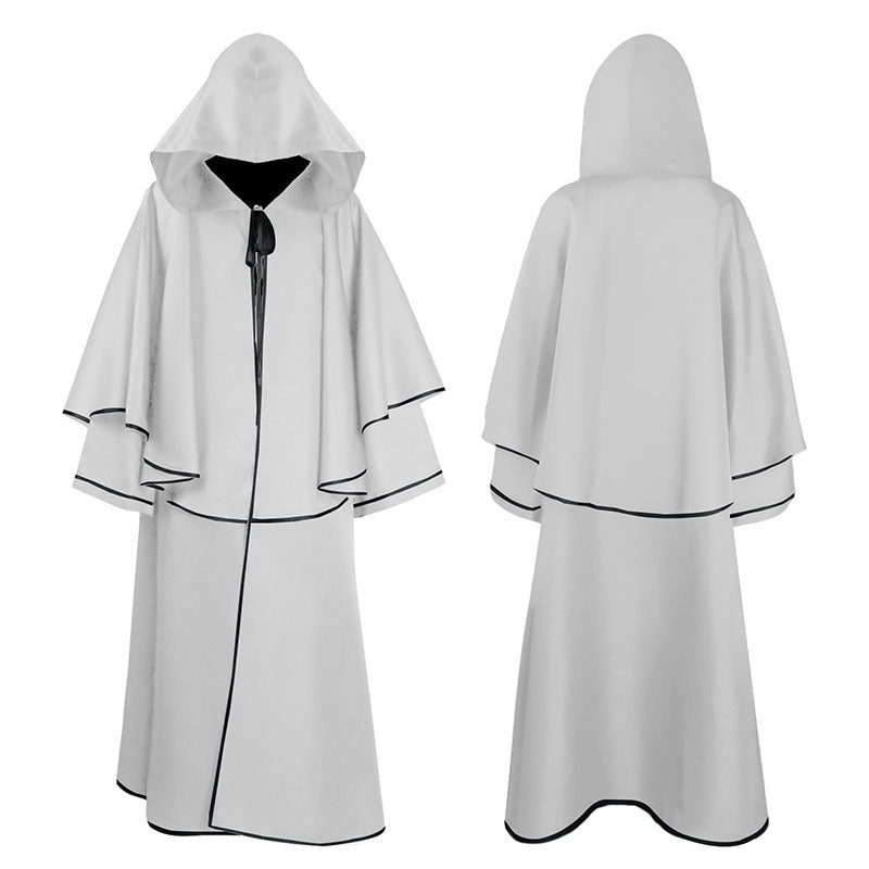 Unisex nan mehrschichtiger Kapuzenumhang mit weitem Fall und Satinbandverschluss Eb