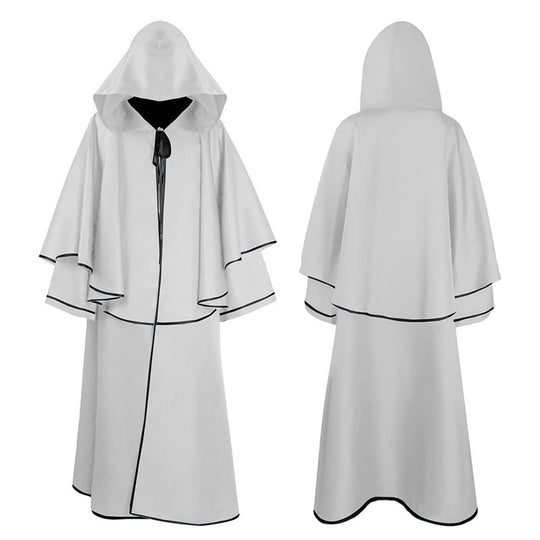 Unisex nan mehrschichtiger Kapuzenumhang mit weitem Fall und Satinbandverschluss Eb