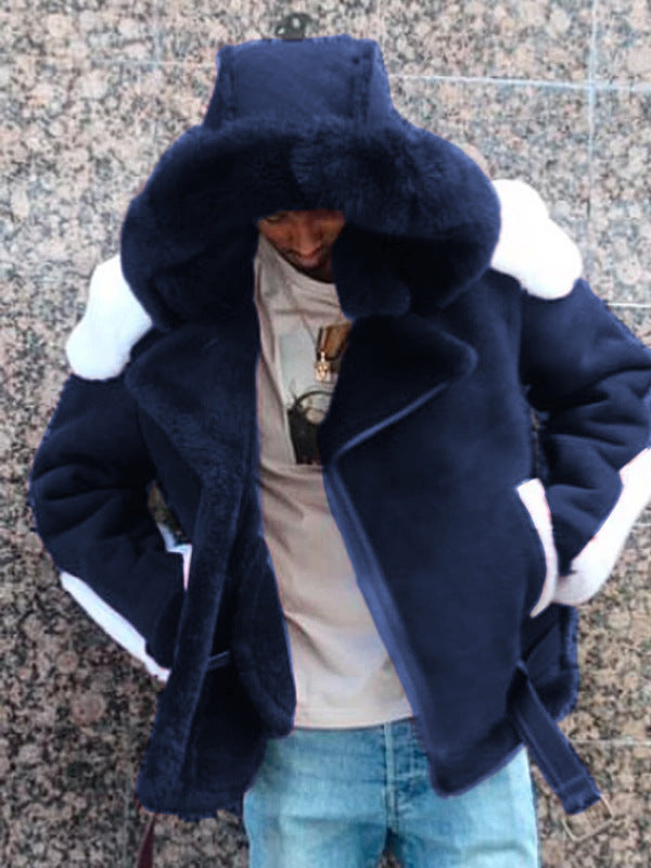 Damen luxuriöse Lammfelljacke mit abnehmbarer Kapuze und kuscheligem Innenfutter EB