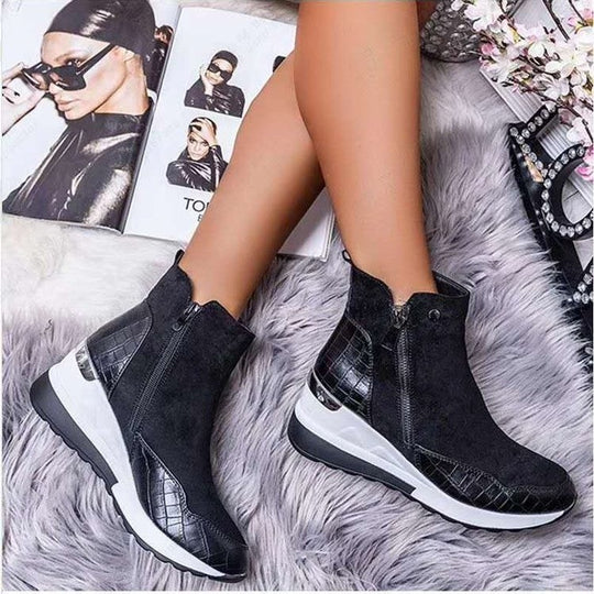 Damen Stiefeletten mit modischem Reißverschluss und eleganter Sohle EB