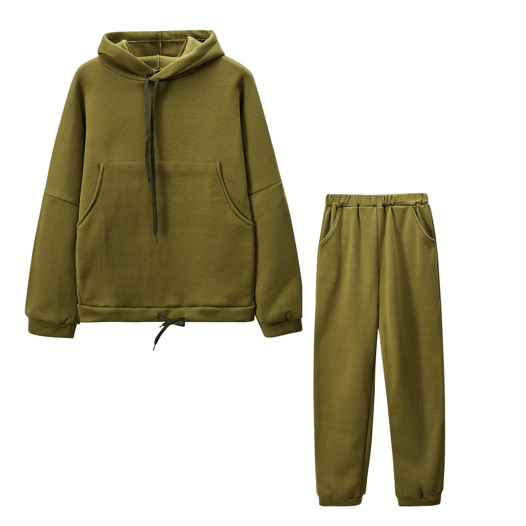 Damen lässiges Set mit Kapuzensweatshirt und bequemen Jogginghosen EB