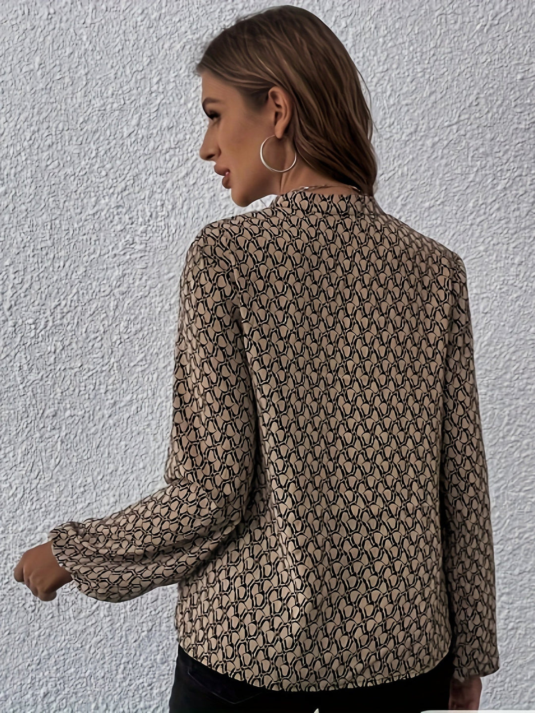 EB | Stilvolle Bluse mit Grafischem Muster Polyester Elegant und Komfortabel